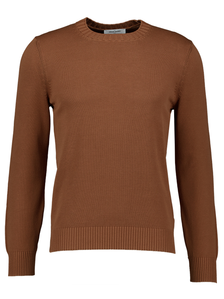 Bruine trui met ronde hals Gran Sasso