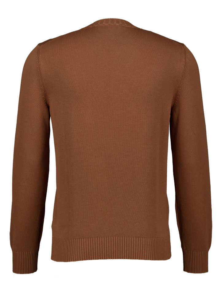 Bruine trui met ronde hals Gran Sasso