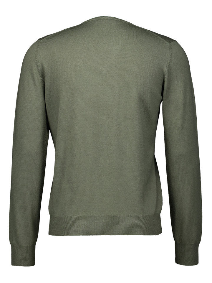 Groene trui met v-hals Gran Sasso