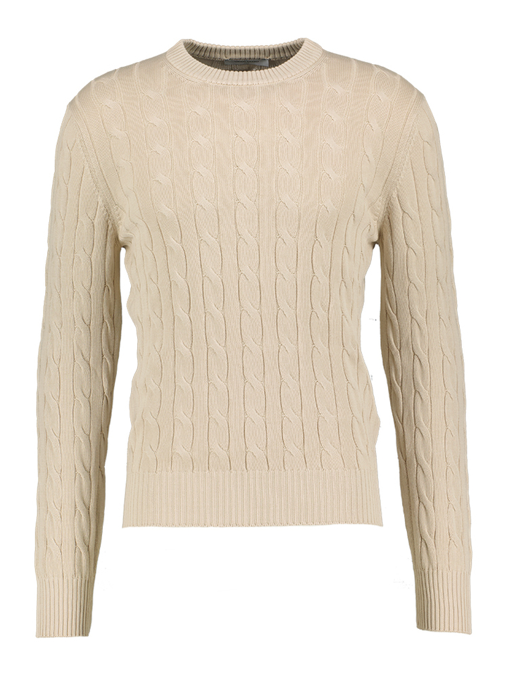 Beige trui met kabel Gran Sasso 