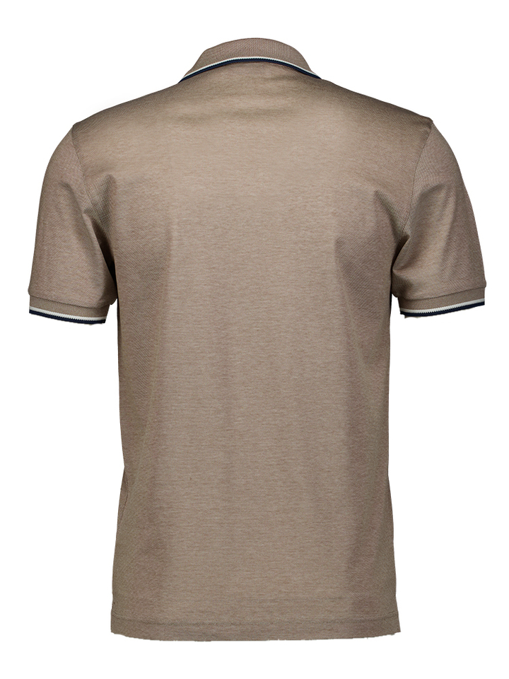 Bruine polo met kleur detail Gran Sasso