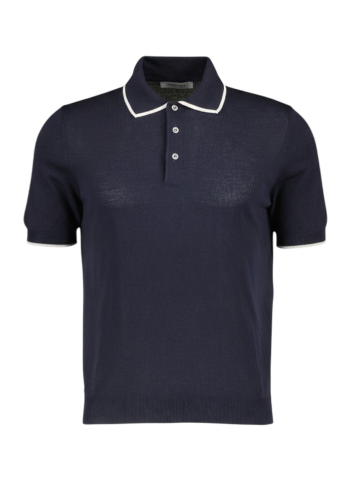 Blauwe polo met kleur detail Gran Sasso 