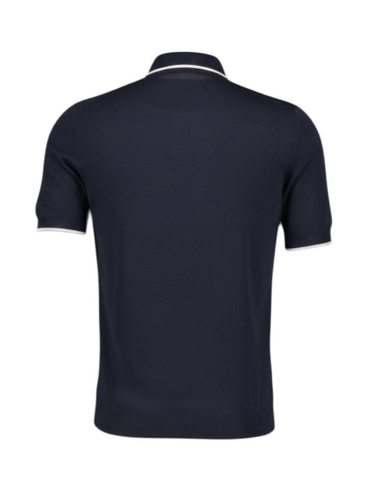 Blauwe polo met kleur detail Gran Sasso 