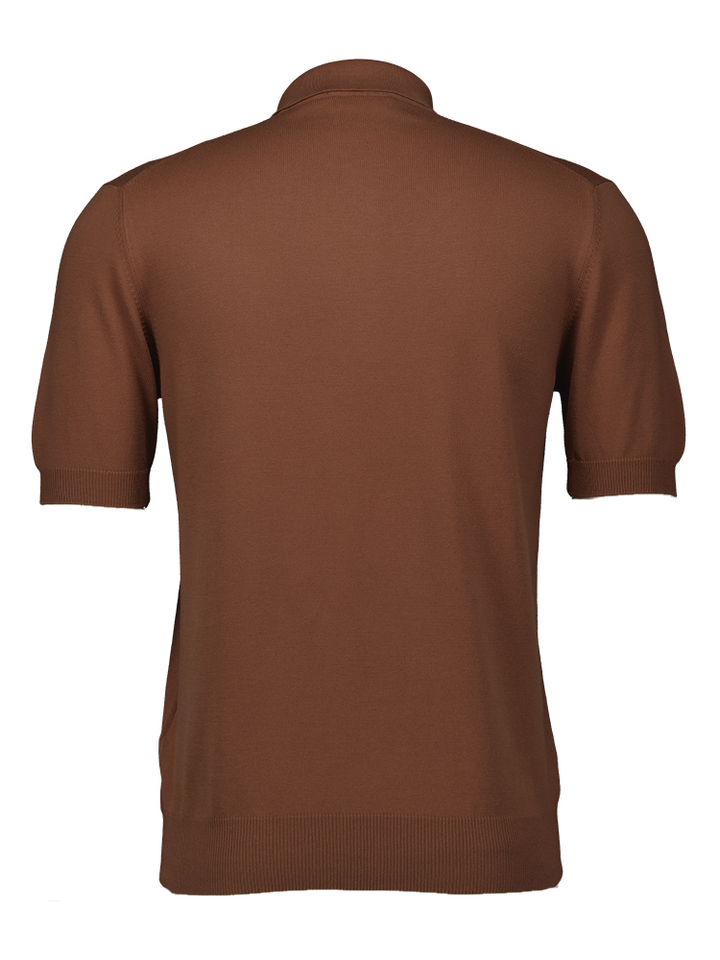 Bruine polo korte mouw Gran Sasso
