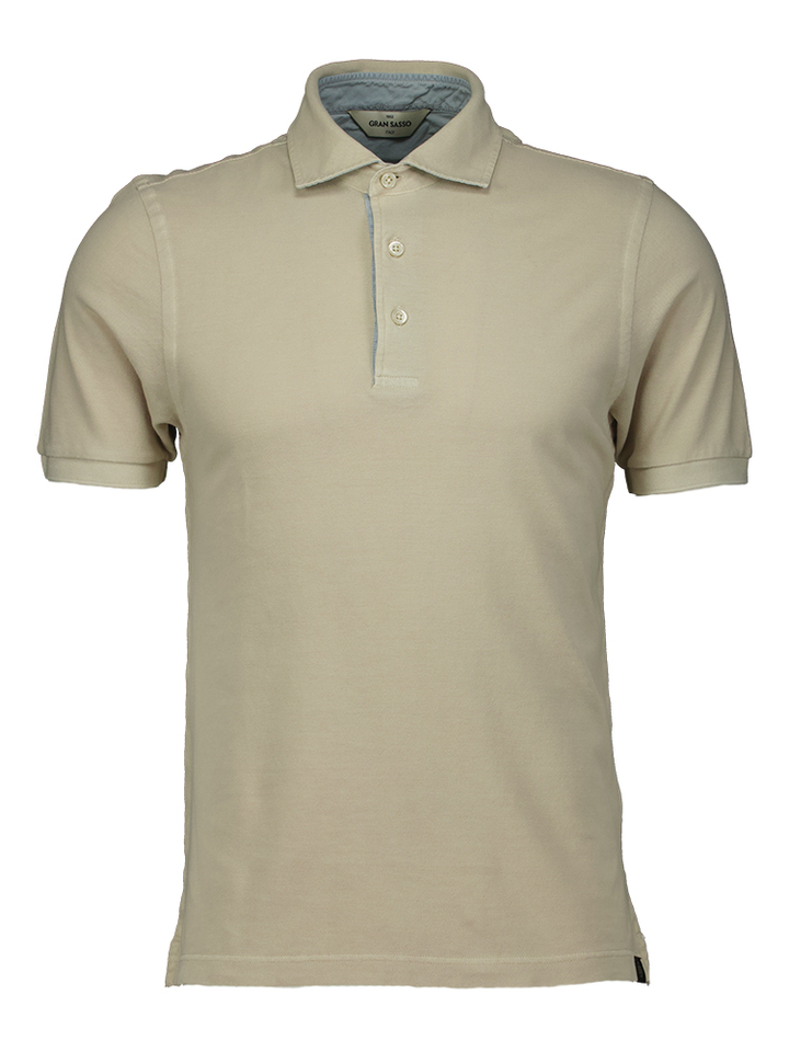 Beige polo korte mouw Gran Sasso