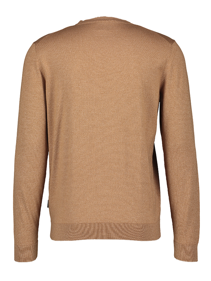 Cognac kleurige trui met ronde hals Bugatti