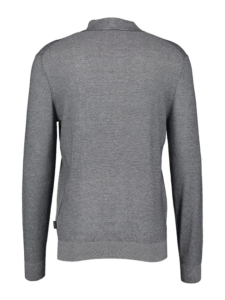 Blauwe trui structuur met rits Bugatti