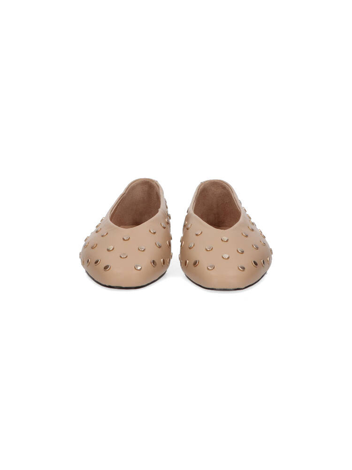 Beige lederen ballerina's India March 23