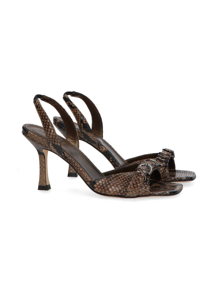 Sandalen met hak en python print Twenties Rotue