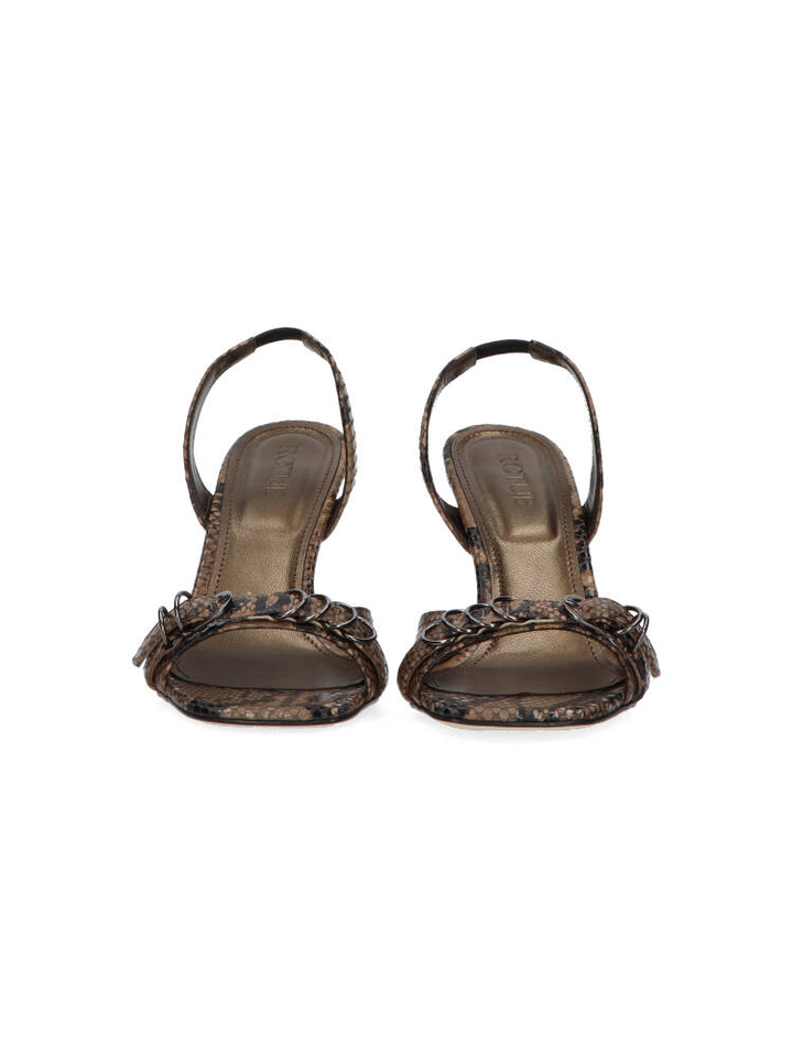 Sandalen met hak en python print Twenties Rotue