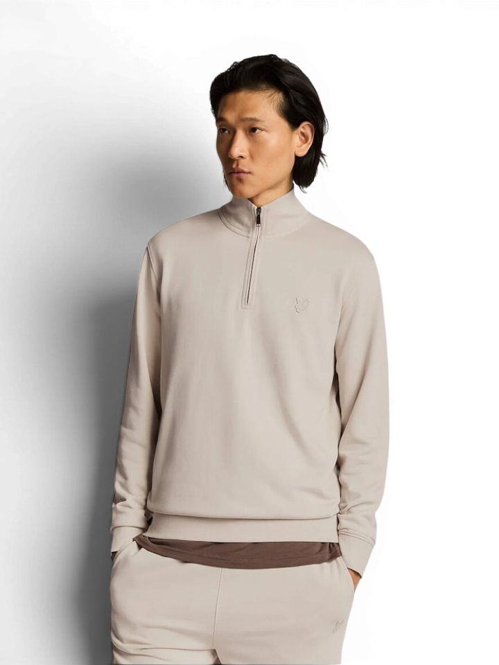 Beige sweater met rits Lylle&Scott 