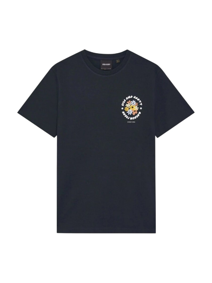 Donkerblauwe T-shirt met opdruk Lyle&Scott 