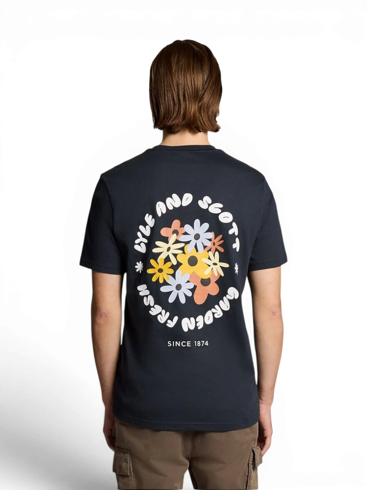 Donkerblauwe T-shirt met opdruk Lyle&Scott 