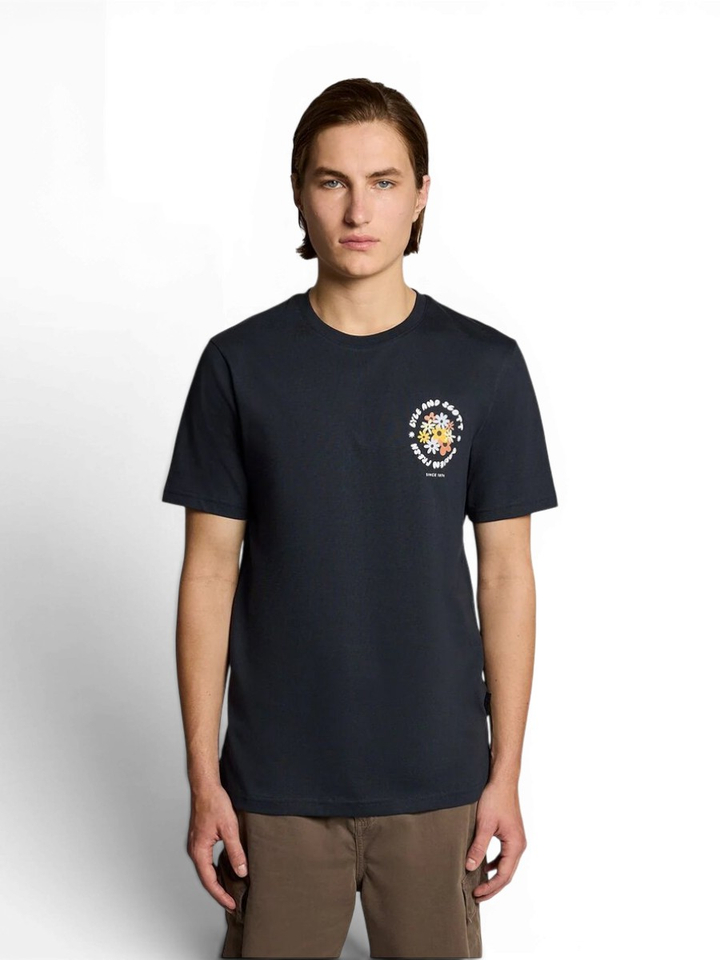 Donkerblauwe T-shirt met opdruk Lyle&Scott 