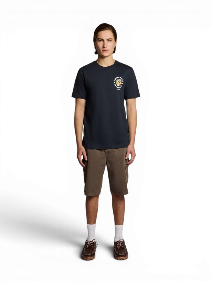 Donkerblauwe T-shirt met opdruk Lyle&Scott 