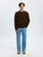 Groenbruine wollen sweater Selected