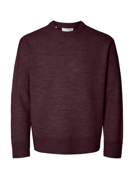Bordeaux wollen sweaters met ronde hals Selected