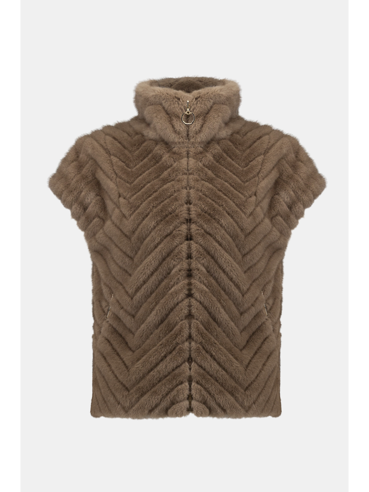 Beige faux fur bodywarmer Joseph Ribkoff 