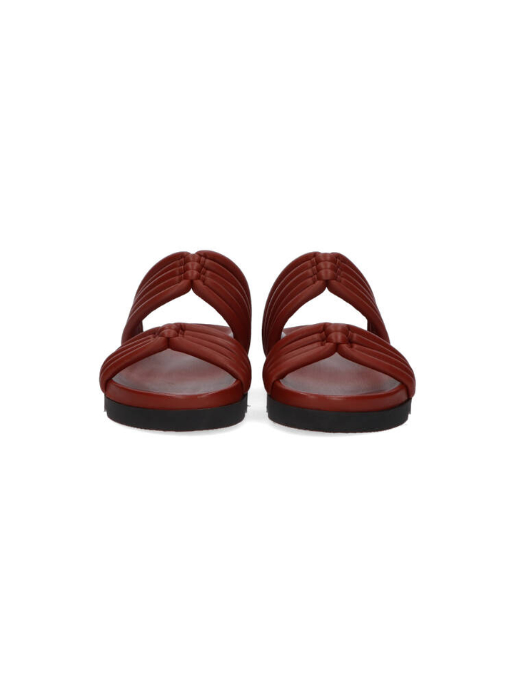 Roodbruine slippers Yumi Antenora