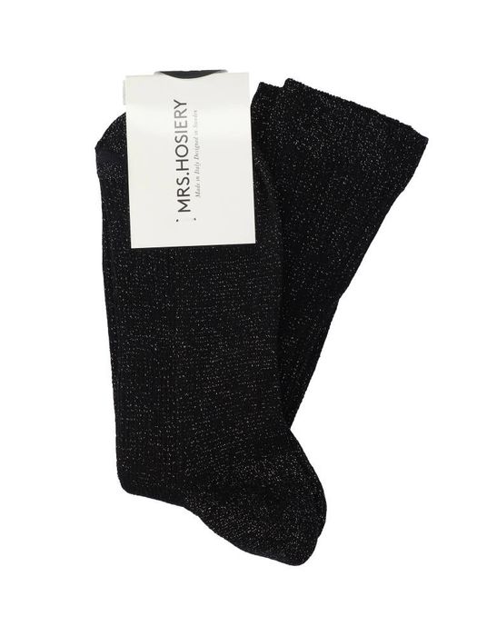 Black silver sokken Mrs Hosiery