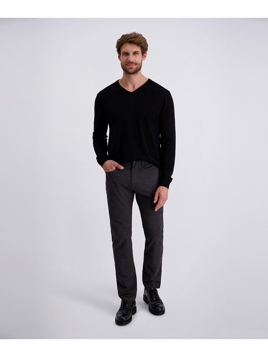 Bruine broek met fijne ruit Pierre Cardin