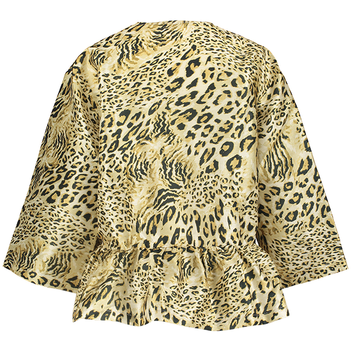 Blouse in dierenprint met driekwart mouwen en strikdetails Stella Nova