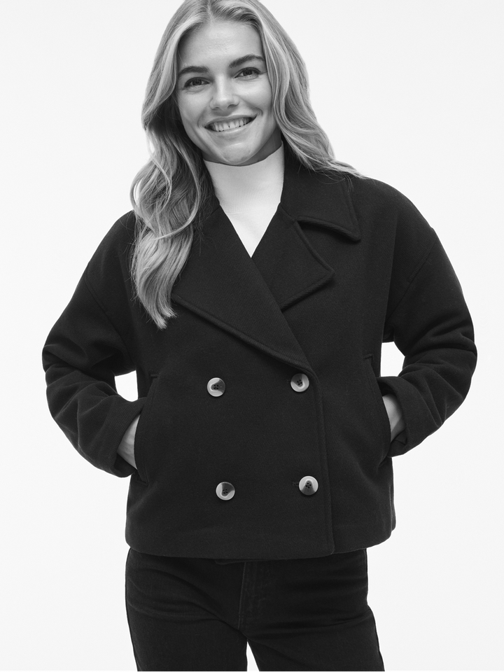 Donkerblauwe korte mantel Vikamina Vila