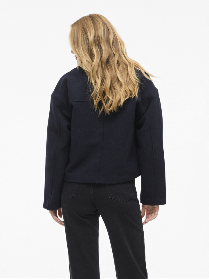 Donkerblauwe korte mantel Vikamina Vila