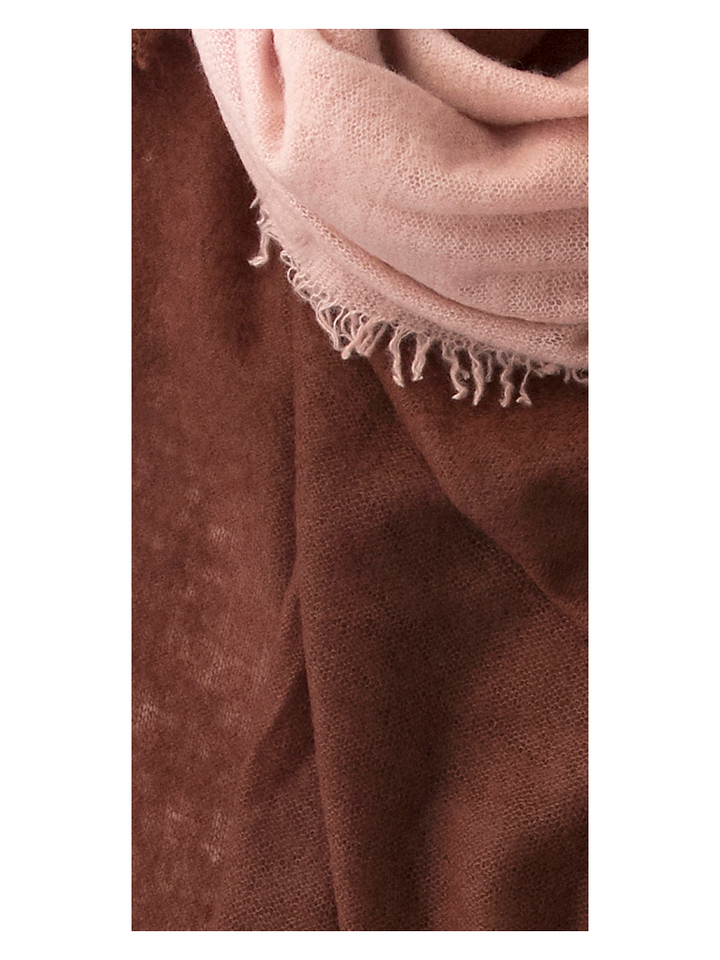 Fuschia sjaal met bruin Scarf 