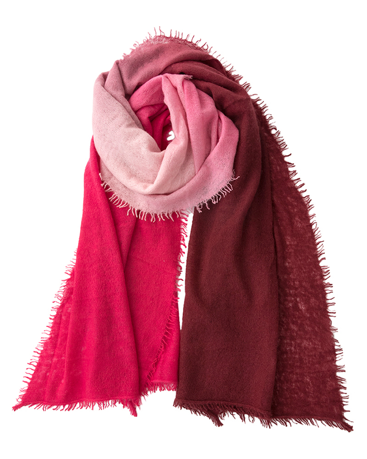 Bordeaux sjaal met roze Scarf