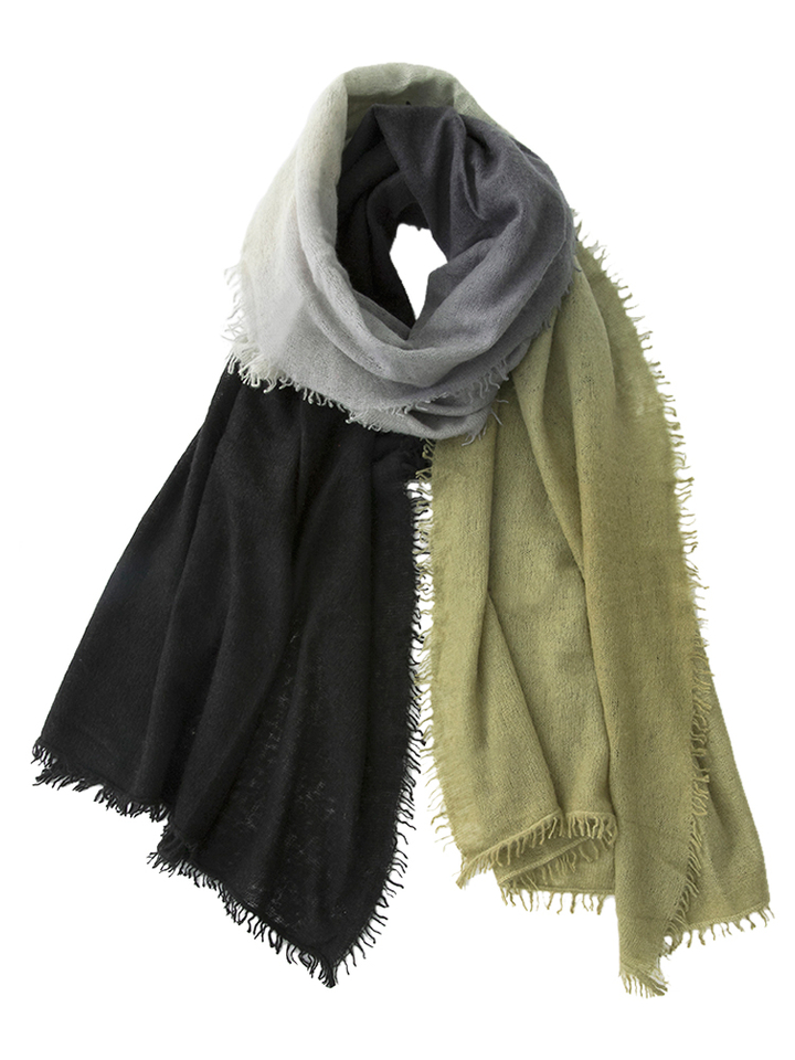 Groene sjaal met zwart Scarf