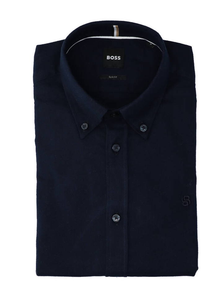 Donkerblauw hemd (slim fit) met lange mouwen Hugo Boss