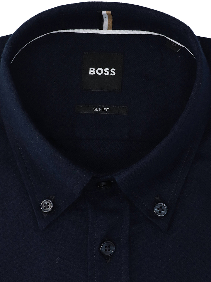 Donkerblauw hemd (slim fit) met lange mouwen Hugo Boss