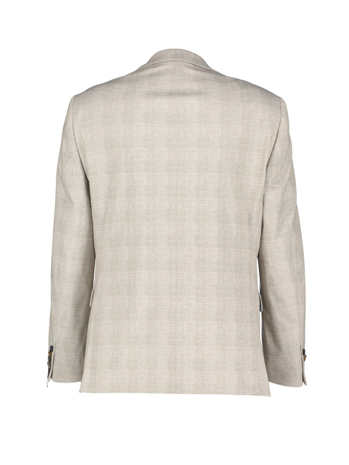 Beige blazer met fijn ruit patroon Digel 
