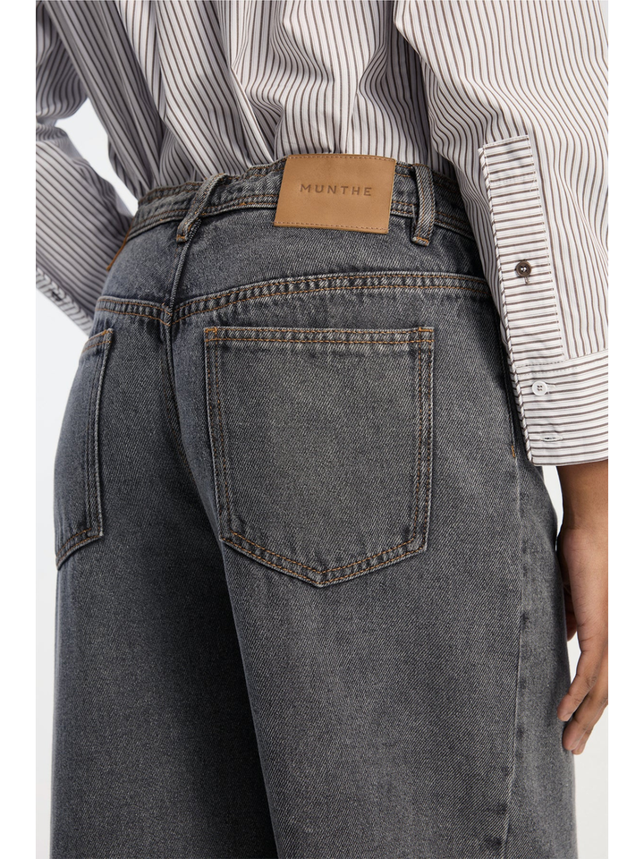 Grijze losvallende wijde broek in jeanslook Obey Munthe 