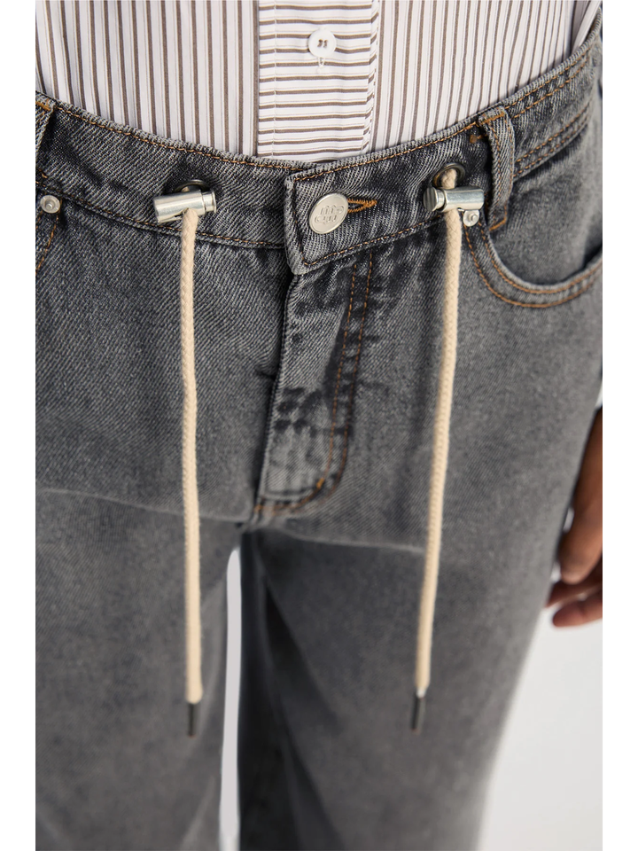 Grijze losvallende wijde broek in jeanslook Obey Munthe 