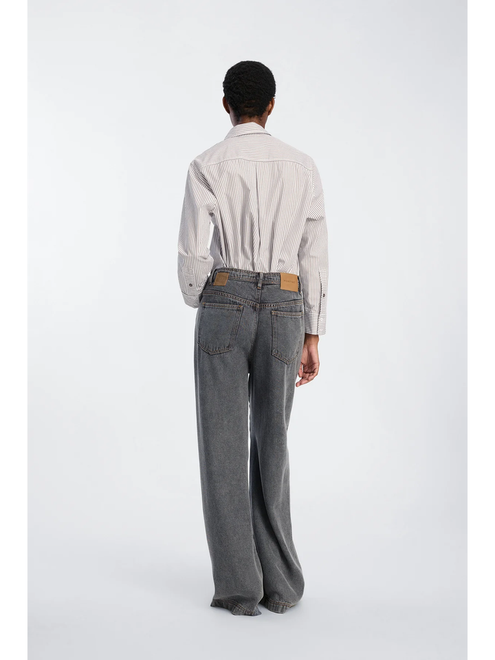 Grijze losvallende wijde broek in jeanslook Obey Munthe 