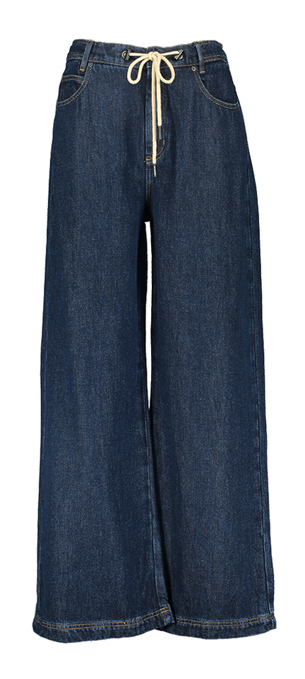 Blauwe losvallende wijde broek in jeanslook Obey Munthe 