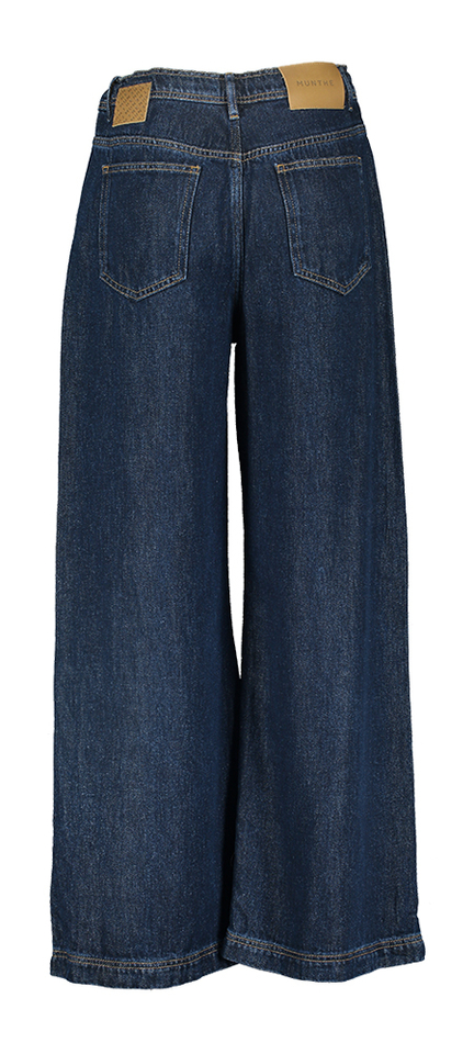 Blauwe losvallende wijde broek in jeanslook Obey Munthe 