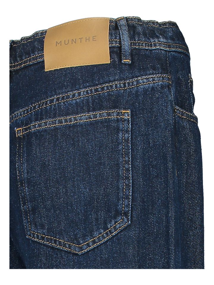 Blauwe losvallende wijde broek in jeanslook Obey Munthe 