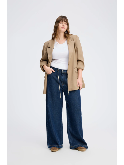 Blauwe losvallende wijde broek in jeanslook Obey Munthe