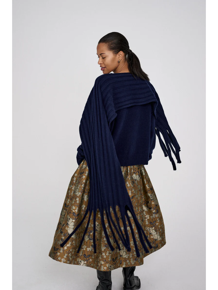 Goudkleurige rok met bloemenprint Silke Rabens Saloner