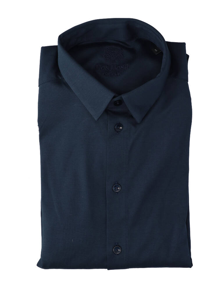 Navy hemd (regular fit) met lange mouwen Mos Mosh 