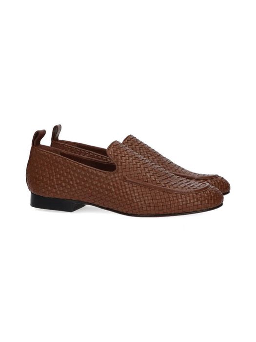 Bruine geweven mocassins Pont J Vam