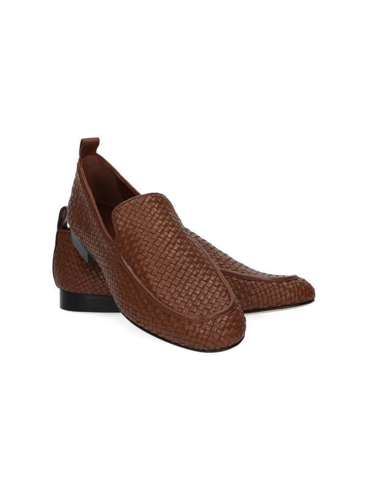 Bruine geweven mocassins Pont  J Vam 