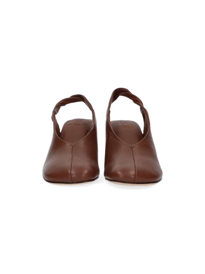 Bruine sandalen met blokhak 