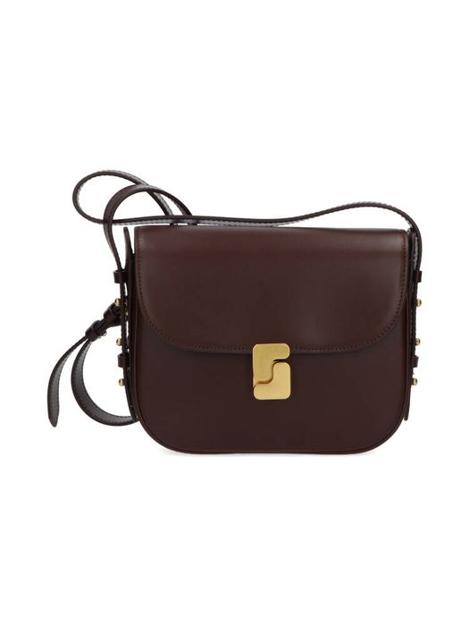 Chocolade bruine crossbody met gouden sluiting Soeur