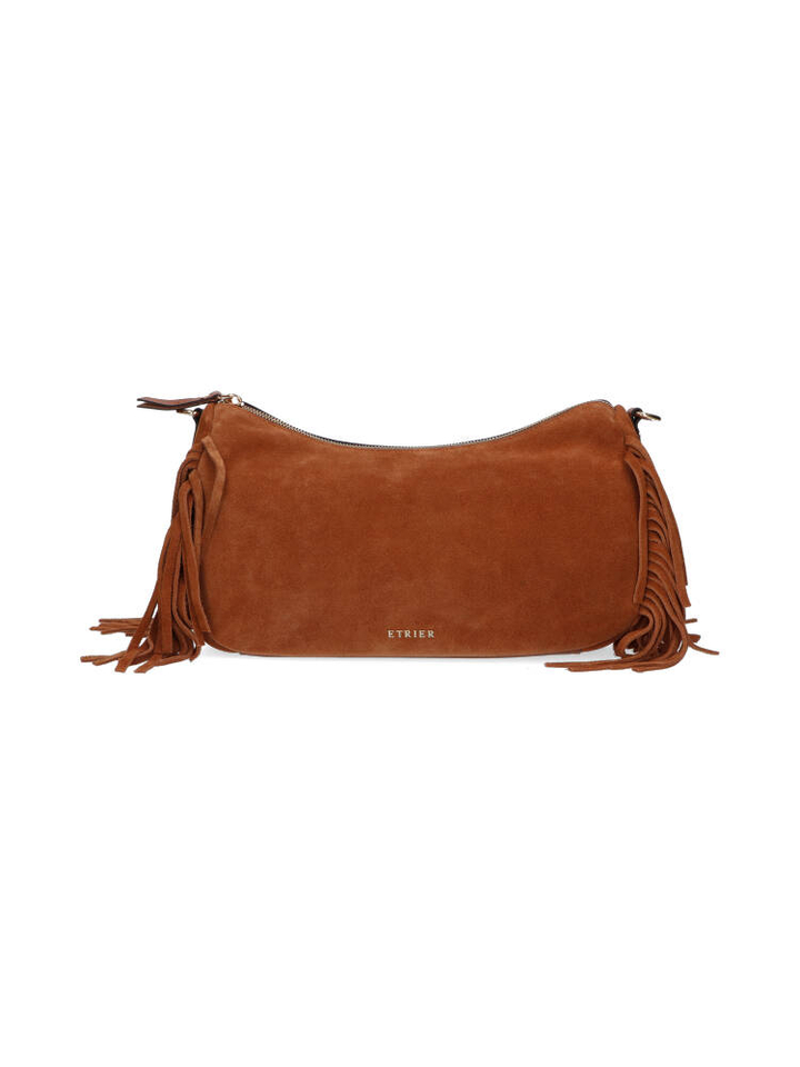 Cognac crossbody tas met suède voorzijde Etrier
