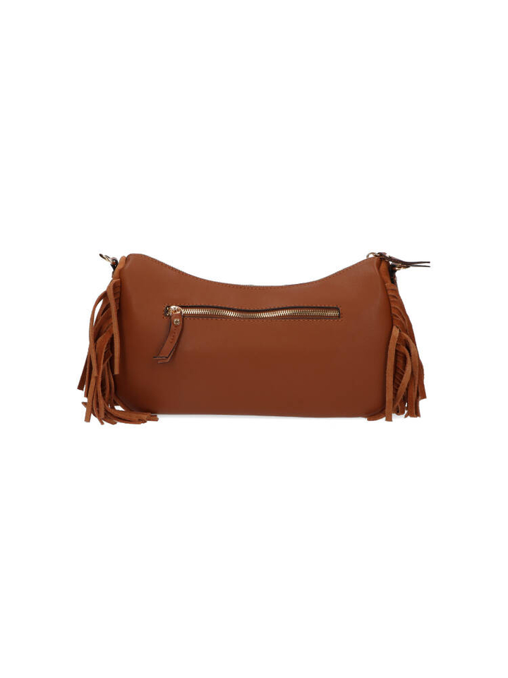 Cognac crossbody tas met suède voorzijde Etrier
