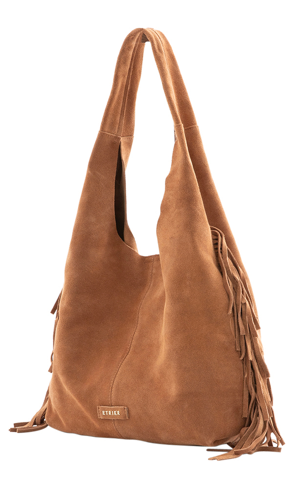 Camel suède handtas Etrier